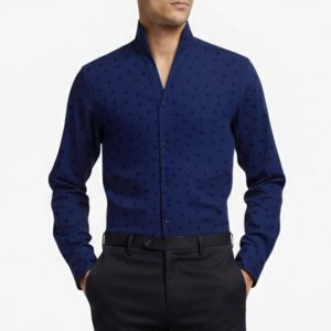 Cotton Pattern V-Neck Shirt